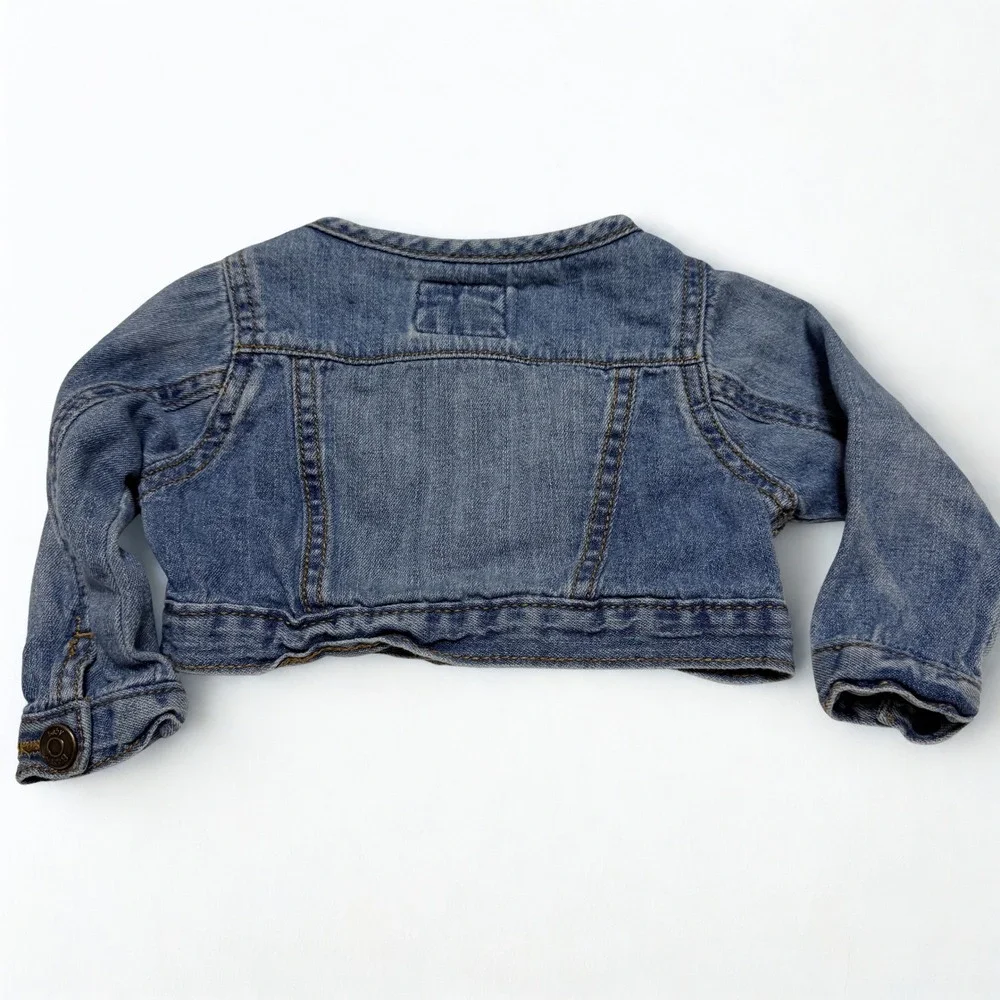 Baby Bgosh Blue Denim Trucker Jacket Cropped Bolero 6M Baby Cotton Coat